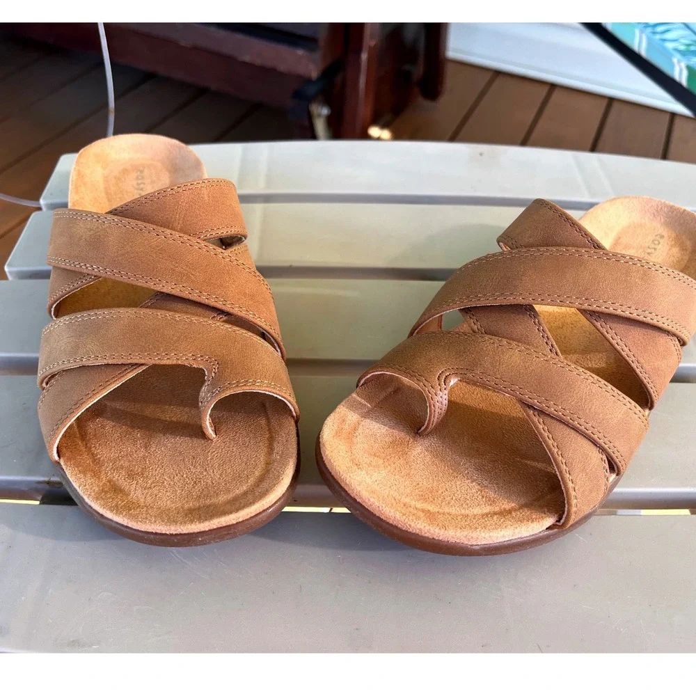Easy Spirit Westly3 Womens 5.5 M Brown Toe Loop Slide Sandals New in Box